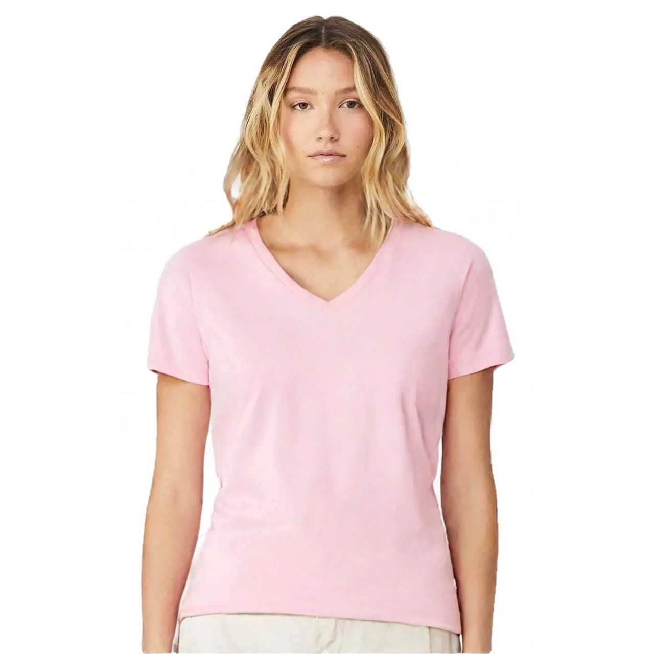 BELLA + CANVAS Women’s Relaxed Jersey V-Neck Short Sleeve T-Shirt – for Everyday Wear